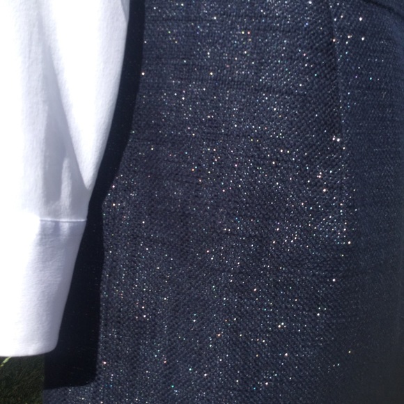 🌸 JCREW LINED SHIMMER THREAD NAVY BLUE SKIRT NO FLAWS - Picture 2 of 11